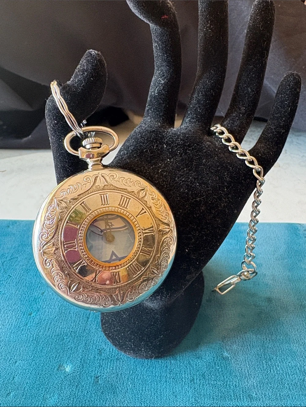 Musical Vintage-Inspired Silver Pocket Watch Silver